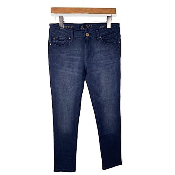 DL1961 Womens Angel Mid Rise Skinny Jeans Dark Wash Stretch Fading Size 28 - Picture 2 of 14